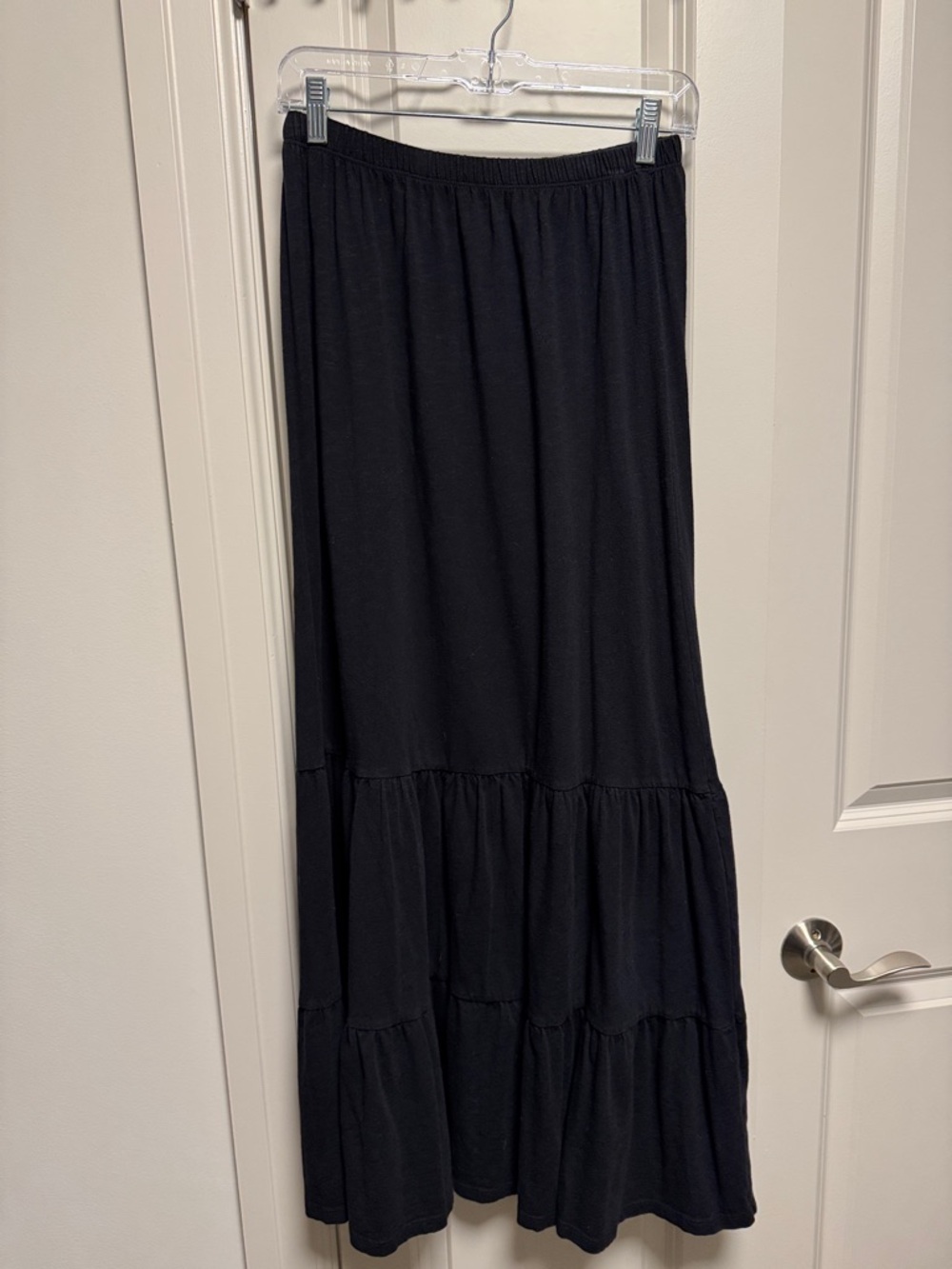 Sundry Black Tiered cotton Maxi Skirt, Size 1